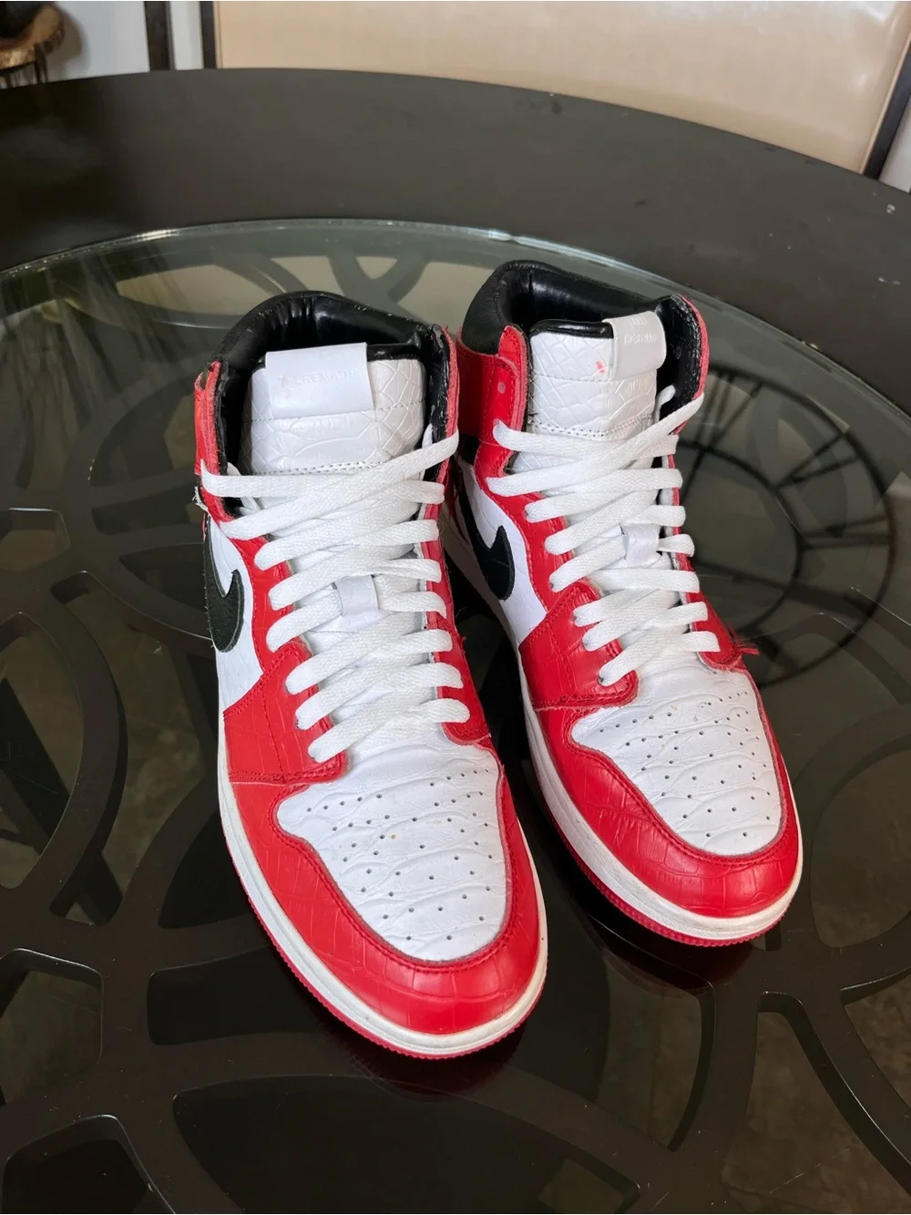 Nike Air Jordan 1 High Customize Leather Sneakers Sz 11